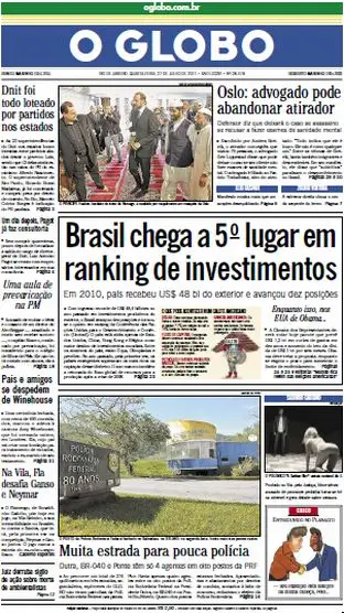 Jornal O Globo - 27 de julho de 2011