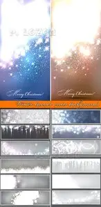 Winter banner snow flakes vector backgrounds