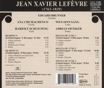 Eduard Brunner - J.X. Lefevre: Clarinet Quartets & Sonatas (2010)