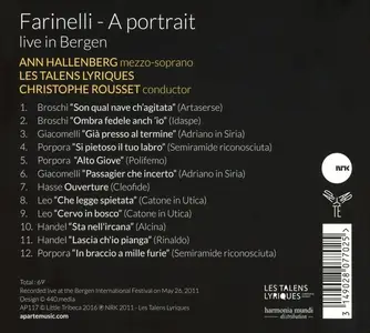 Ann Hallenberg, Christophe Rousset, Les Talens Lyriques - Farinelli: A Portrait (2016)