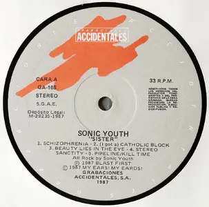 Sonic Youth - Sister (Spanish Original, US Stamper) Vinyl rip in 24 Bit/96 Khz + CD
