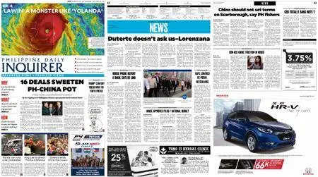 Philippine Daily Inquirer – October 20, 2016