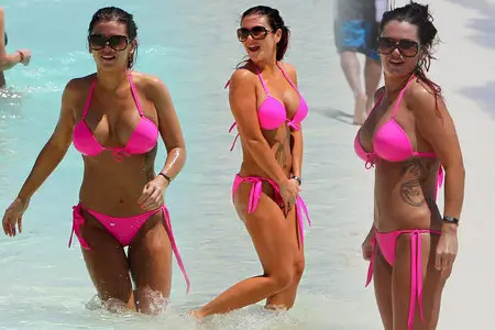 Jenni Farley - Pink Bikini Candids in Cancun March 17, 2012