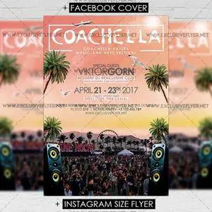 Premium A5 Flyer Template - Coachella