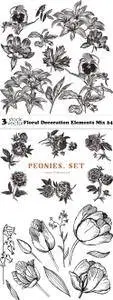 Vectors - Floral Decoration Elements Mix 24