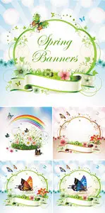 Spring Banners Vector