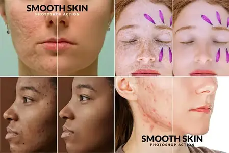 High End Smooth Skin Retouch Actions for Photoshop