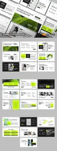Green White Black Modern Business Plan PPT LU7JVRP