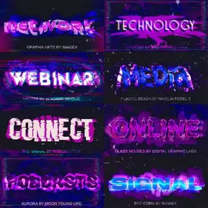 Glitch Fonts Pack - 8 Fonts