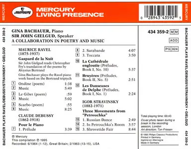 Gina Bachauer – Sir John Gielgud – A Collaboration In Poetry And Music – Ravel – Debussy - Stravinsky (1963 & 1964)