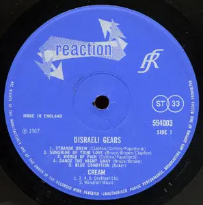 Cream - Disraeli Gears (Reaction 1967) 24-bit/96kHz Vinyl Rip