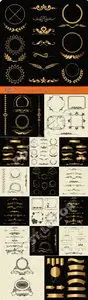 Calligraphic elements ornamental vintage decoration banner and frame vector