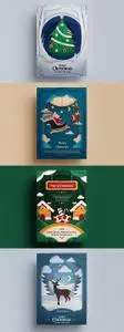 PSD Paper Art Christmas Flyer Templates