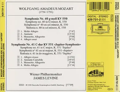 W.A. Mozart - Wiener Philharmoniker, Levine - Symphonien K550 & K551 ''Jupiter'' (1990)