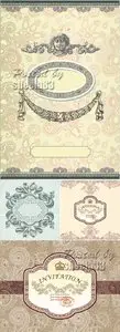 Vintage Floral Invitations Vector