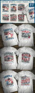 Vintage Sports T-Shirt Prints