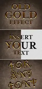 Old Gold Text Effect Mockup 315396286