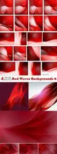 Vectors - Red Waves Backgrounds 8