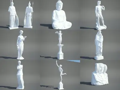 3D Collection of sculptures models