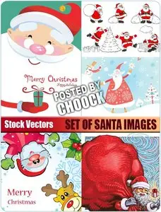 Set of Santa images - Stock Vector