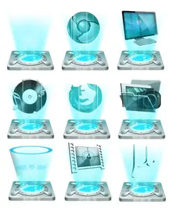 Icons in the style of holograms 