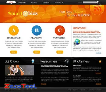 FlashMint 2681 Black and Orange business XML flash template