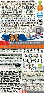 Silhouettes of sport and animals vector