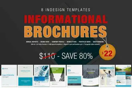 CreativeMarket - 8 Informational Brochures Bundle