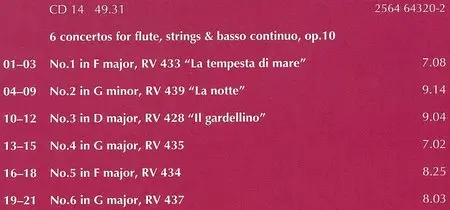 A.Vivaldi - Concertos and Sonatas, opp.1-12, I Solisti Veneti - Claudio Scimone CD14 of 18CDs