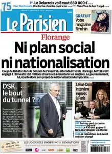 Le Parisien + Cahier Paris du Samedi 1er Décembre 2012