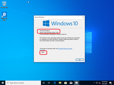 Windows 10 version 1909 Build 18363.753