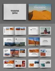 Magazine Layout With Orange Accents 718529865