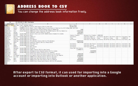 Address Book to CSV v1.4.1 Mac OS X