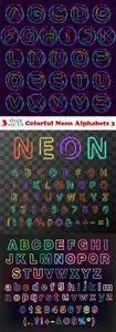 Vectors - Colorful Neon Alphabets 3