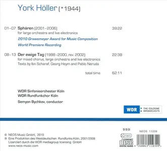 WDR Sinfonieorchester Köln, Semyon Bychkov - York Höller: Sphären, Der ewige Tag (2010)