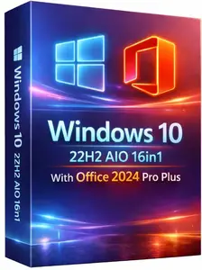 Windows 10 22H2 build 19045.7725 AIO 16in1 With Office 2024 Pro Plus (x64) Multilingual Preactivated September 2026