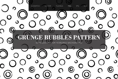 EE - Grunge Black Bubbles Seamless Pattern EQFC4JA