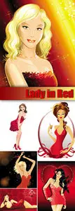 Lady in Red Vector