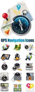 GPS Navigation Icons Vector