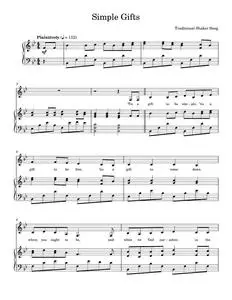 Simple Gifts - Traditional Shaker Hymn (Piano Vocal)