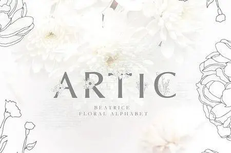 CreativeMarket - Floral alphabet - BEATRICE 2480914