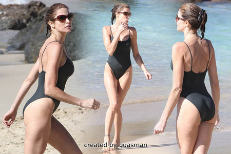 Stephanie Seymour - Swimsuit candids in St. Barts December 26, 2012