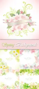 Spring Floral Backgrounds Vector 2