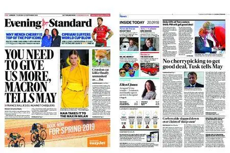 London Evening Standard – September 20, 2018