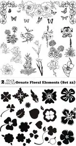 Vectors - Ornate Floral Elements (Set 22)