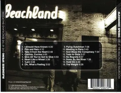 McKendree Spring - Live at the Beachland Ballroom (2006)