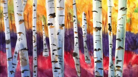 Paint This Aspen Scene: Watercolor Painting In 3 Easy Steps