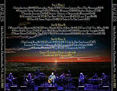 Eagles - University Of Virginia, John Paul Jones Arena, Charlottesville VA - July 13, 2015 (3CD) (2015)