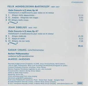 Sarah Chang - Mendelssohn & Sibelius - Violin Concertos (2017) {Warner Classics 0724355641823 rec 1996)