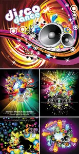 Disco Party Backgrounds Vector